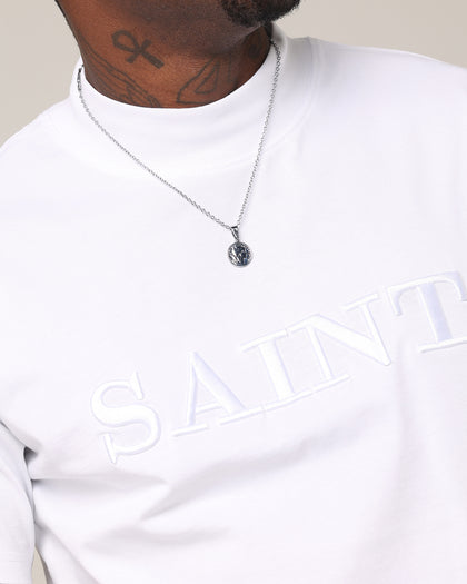 Saint Morta Annex Mockneck T-Shirt White/White