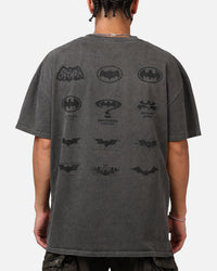 73Studio X DC Batman Batman Logos Heavyweight T-Shirt Black Wash
