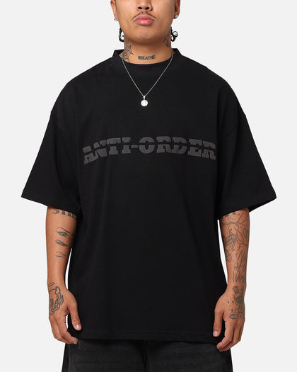 The Anti Order Brail Mock Neck T-Shirt Off  Black/Black