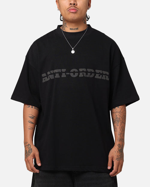The Anti Order Brail Mock Neck T-Shirt Off  Black/Black