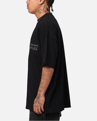 The Anti Order Brail Mock Neck T-Shirt Off  Black/Black
