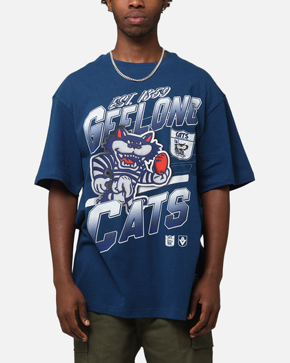 Mitchell & Ness Geelong Cats Mascot Character T-Shirt Blue