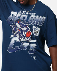 Mitchell & Ness Geelong Cats Mascot Character T-Shirt Blue