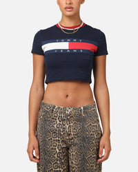Tommy Jeans Women's TJW Slim Cropped Block T-Shirt Black