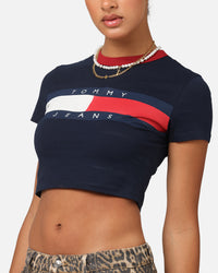 Tommy Jeans Women's TJW Slim Cropped Block T-Shirt Black