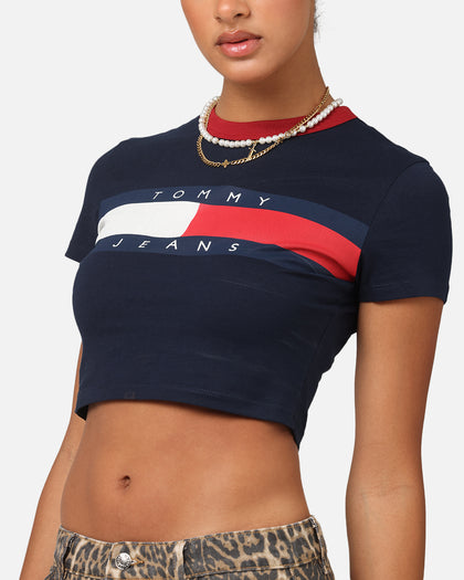 Tommy Jeans Women's TJW Slim Cropped Block T-Shirt Black