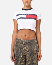 Tommy Jeans Women's TJW Slim Cropped Block T-Shirt White