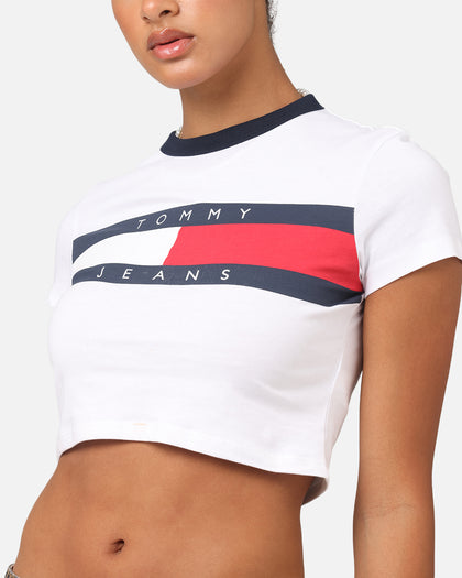 Tommy Jeans Women's TJW Slim Cropped Block T-Shirt White
