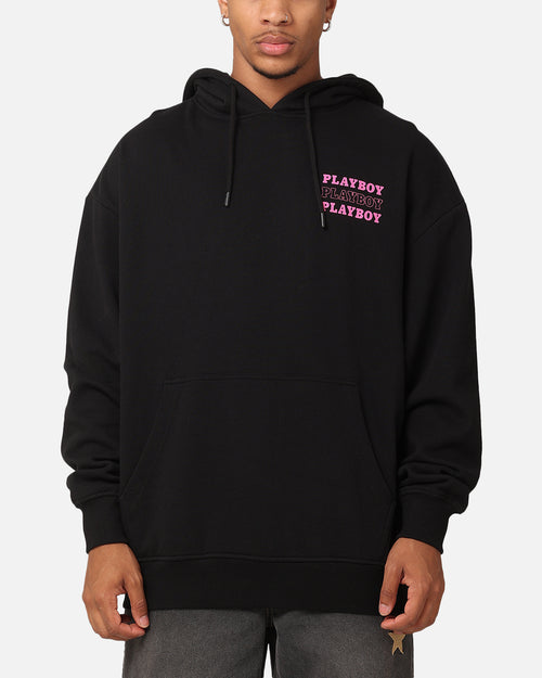 Playboy Wavy Stack Hoodie Black