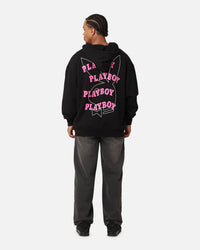 Playboy Wavy Stack Hoodie Black