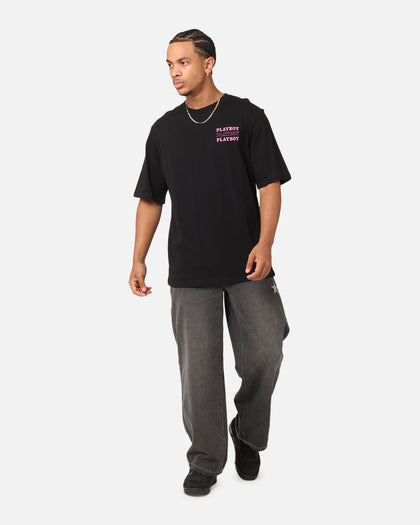 Playboy Wavy Stacked T-Shirt Black
