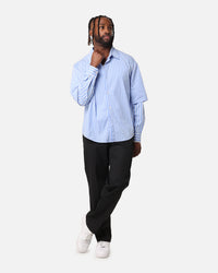 XXIII Double Layer Stripe Button Up Shirt Blue/White