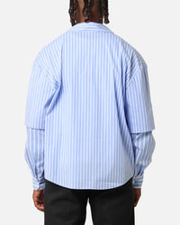 XXIII Double Layer Stripe Button Up Shirt Blue/White