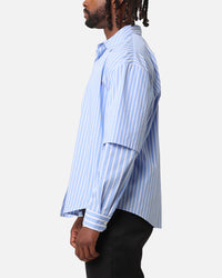 XXIII Double Layer Stripe Button Up Shirt Blue/White