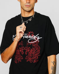 Ed Hardy Dragon Oversized T-Shirt Black