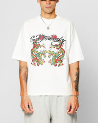 Ed Hardy Dragon Oversized T-Shirt Off White