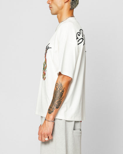 Ed Hardy Dragon Oversized T-Shirt Off White