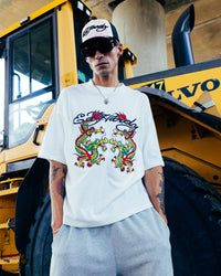 Ed Hardy Dragon Oversized T-Shirt Off White