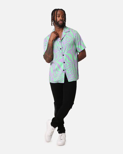 XXIII Raver Button Up Shirt Green/Purple