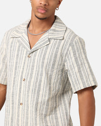 XXIII Merida Stripe Button Up Shirt Cream/Blue