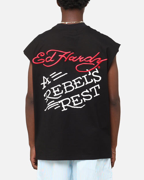 Ed Hardy Rebel Oversized Muscle T-Shirt Black