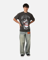 American Thrift X DC Batman The Joker Smile Heavyweight T-Shirt Black Wash