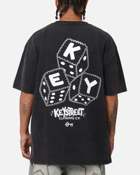 Key Street Dice Vintage T-Shirt Vintage Black