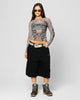 Ed Hardy Women's Techno Long Sleeve Mesh Top Washed Grey