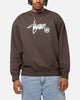 S Double Shawn Script Crewneck Washed Brown