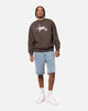 S Double Shawn Script Crewneck Washed Brown