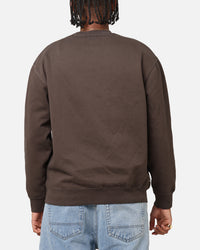 S Double Shawn Script Crewneck Washed Brown