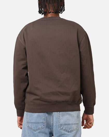 S Double Shawn Script Crewneck Washed Brown