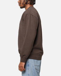 S Double Shawn Script Crewneck Washed Brown