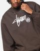 S Double Shawn Script Crewneck Washed Brown