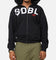 S Double Applique Zip-Up Hoodie Black