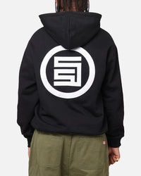 S Double Applique Zip-Up Hoodie Black