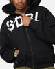 S Double Applique Zip-Up Hoodie Black