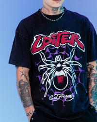 Ed Hardy By Loiter Poison Vintage T-Shirt Black Acidwash