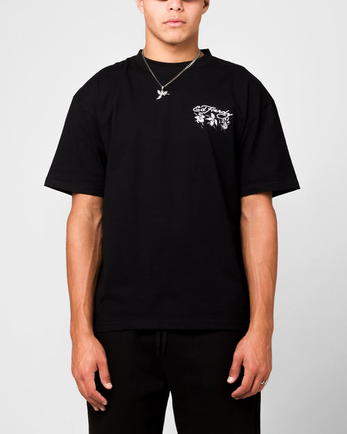 Ed Hardy Flowers T-Shirt Black