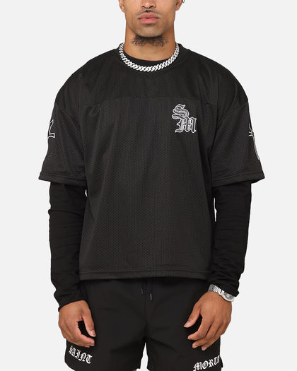 Saint Morta Gothic Mesh Layered Long Sleeve Jersey Black