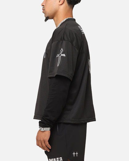 Saint Morta Gothic Mesh Layered Long Sleeve Jersey Black