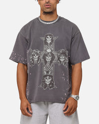 Guns N Roses Guns Cross T-Shirt Washed Black
