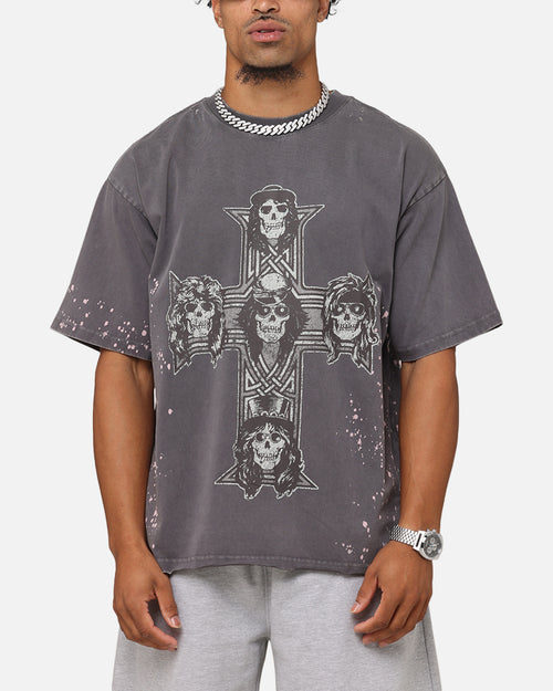 Guns N Roses Guns Cross T-Shirt Washed Black
