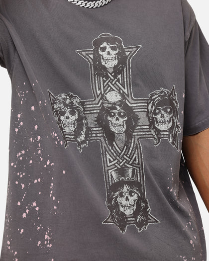 Guns N Roses Guns Cross T-Shirt Washed Black