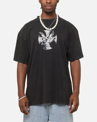 Ed Hardy Flight Premium T-Shirt Black Acidwash