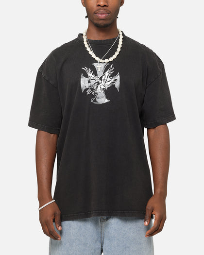 Ed Hardy Flight Premium T-Shirt Black Acidwash