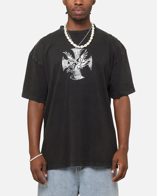 Ed Hardy Flight Premium T-Shirt Black Acidwash