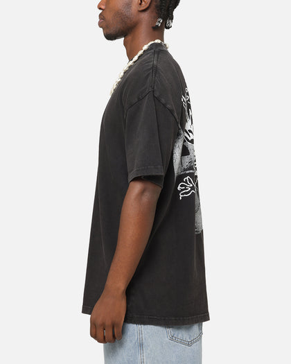 Ed Hardy Flight Premium T-Shirt Black Acidwash