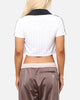 Adidas Women's Jacquard Crop Polo Shirt White