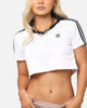 Adidas Women's Jacquard Crop Polo Shirt White